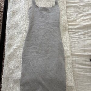 Zara Grey Ribbed Tank Midi Dress